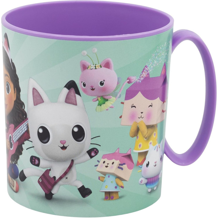 Stor Taza Infantil de Plástico La Casa De Muñecas De Gabby 390ml - Apta para Microondas, Resistente para Niños