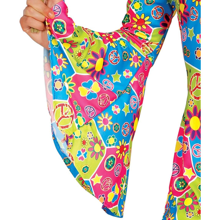 Disfraz Flower Power Hippie para mujer, talla M (38-40)
