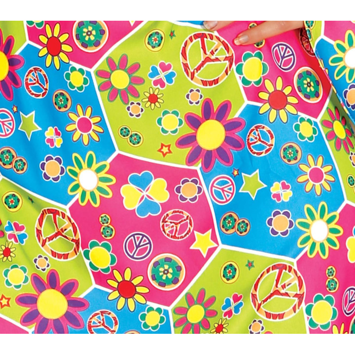 Disfraz Flower Power Hippie para mujer, talla M (38-40)