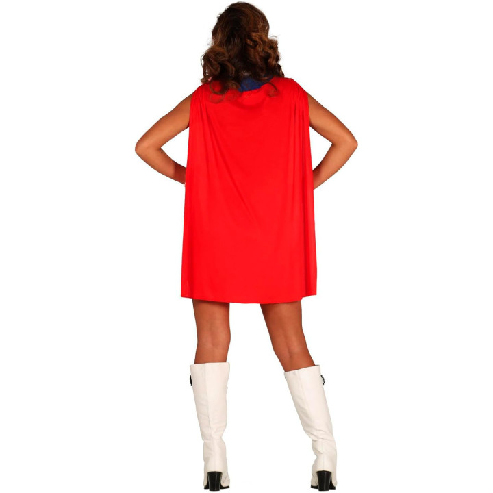 Fiestas Guirca disfraz Beerwoman mujer, rojo y azul, M 38-40, 4 piezas con capa y sujetalatas, poliéster