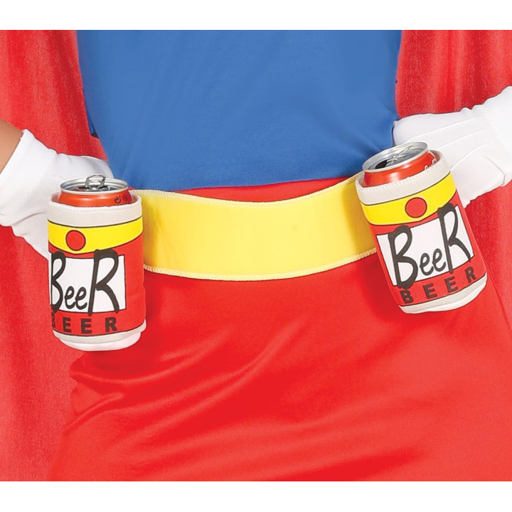Fiestas Guirca disfraz Beerwoman mujer, rojo y azul, M 38-40, 4 piezas con capa y sujetalatas, poliéster