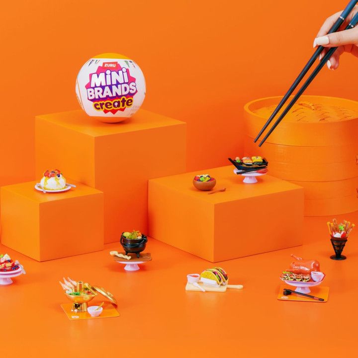 ZURU Mini Brands Create MasterChef S2, pack de 2, mini platos DIY, herramienta UV LED y receta, no comestible