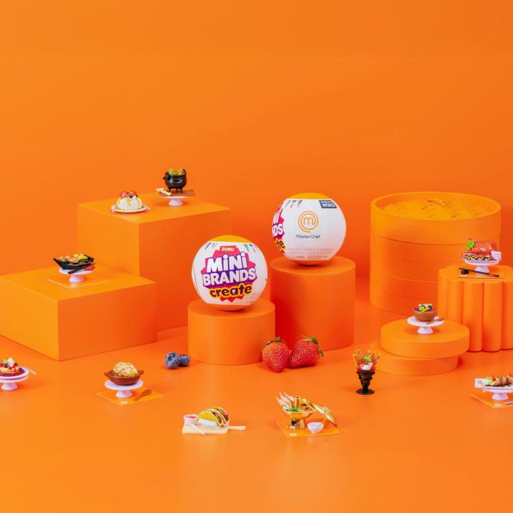 ZURU Mini Brands Create MasterChef S2, pack de 2, mini platos DIY, herramienta UV LED y receta, no comestible