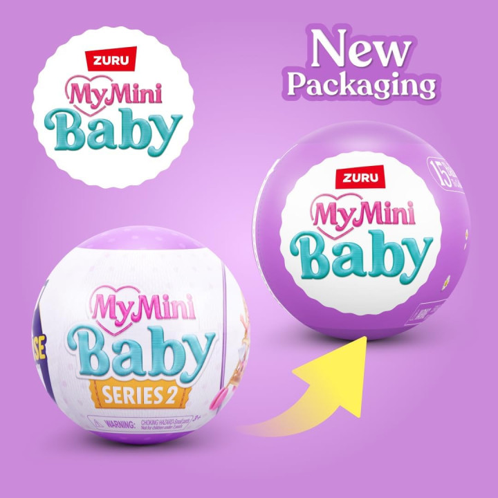 ZURU My Mini Baby Serie 2, cápsula sorpresa coleccionable con bebé realista en miniatura, kit de juego y accesorios