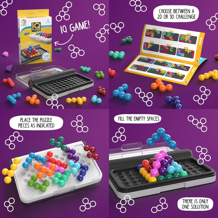 SmartGames IQ Puzzler Pro, rompecabezas con 120 desafíos, 1 jugador, desde 6 años