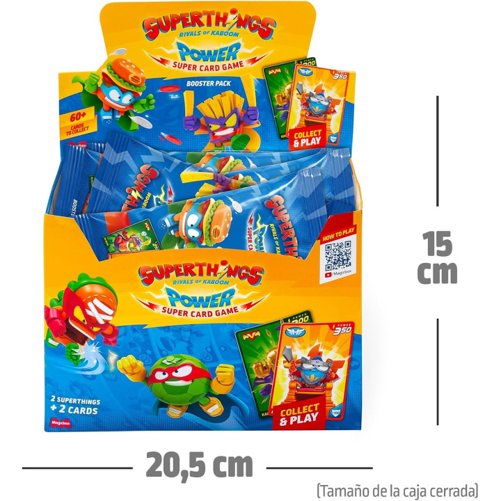 SUPERTHINGS Power Super Card Game Two Pack, 20 sobres con 2 figuras y 2 cartas por sobre