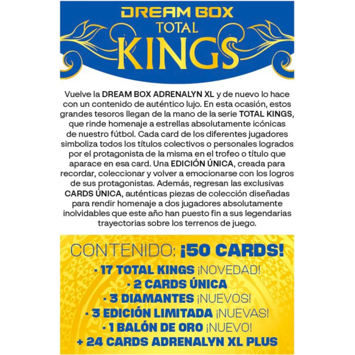 Panini Adrenalyn XL LaLiga EA Sports 2025/26 Dream Box Total Kings, 50 cartas, 26 exclusivas