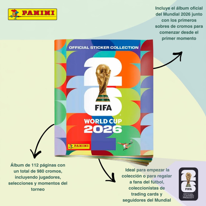 Panini FIFA World Cup 2026 Starter Pack de cromos, álbum oficial y primeros sobres