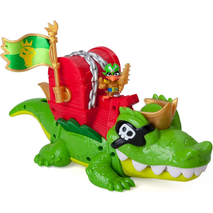 PIRATIX King Croc - Cocodrilo articulado con tesoro