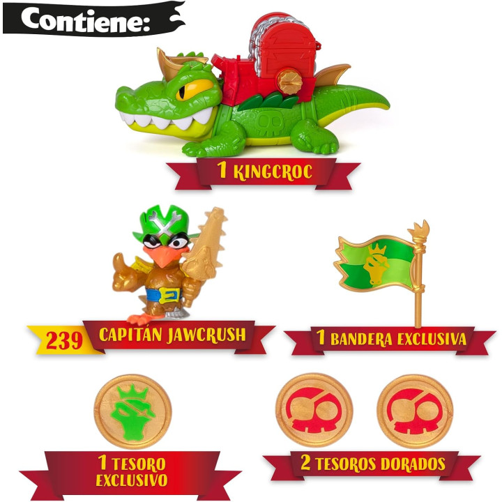 PIRATIX King Croc - Cocodrilo articulado con tesoro
