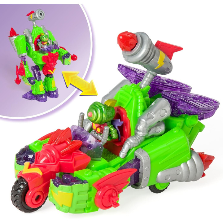 SUPERTHINGS Turbo Warrior Speed. Robot Villano transformable.