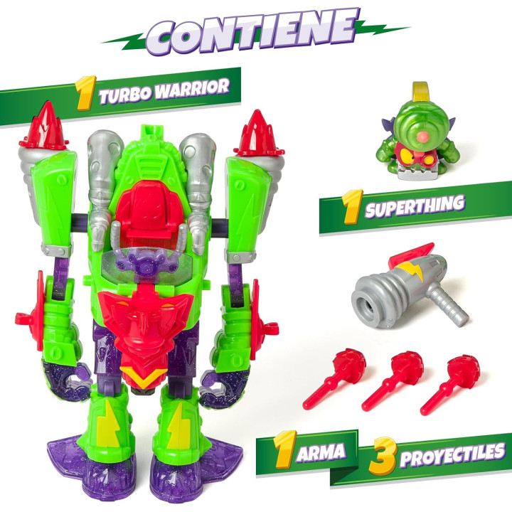 SUPERTHINGS Turbo Warrior Speed. Robot Villano transformable.