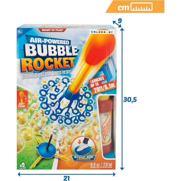 Colorbaby 47004 - Bubble Rocket, cohete lanzador de pompas de jabón