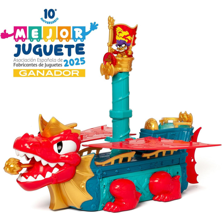 Piratix Dragon Ship - Barco dragón transformable 3 en 1 con figura y accesorios