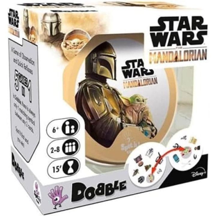 Dobble Star Wars The Mandalorian - Juego de observación para 2 a 8 jugadores