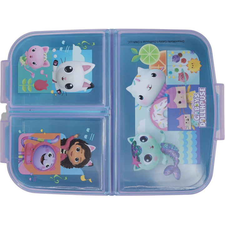 Stor Gabby’s Dollhouse - Fiambrera infantil con 3 compartimentos, 2156 ml