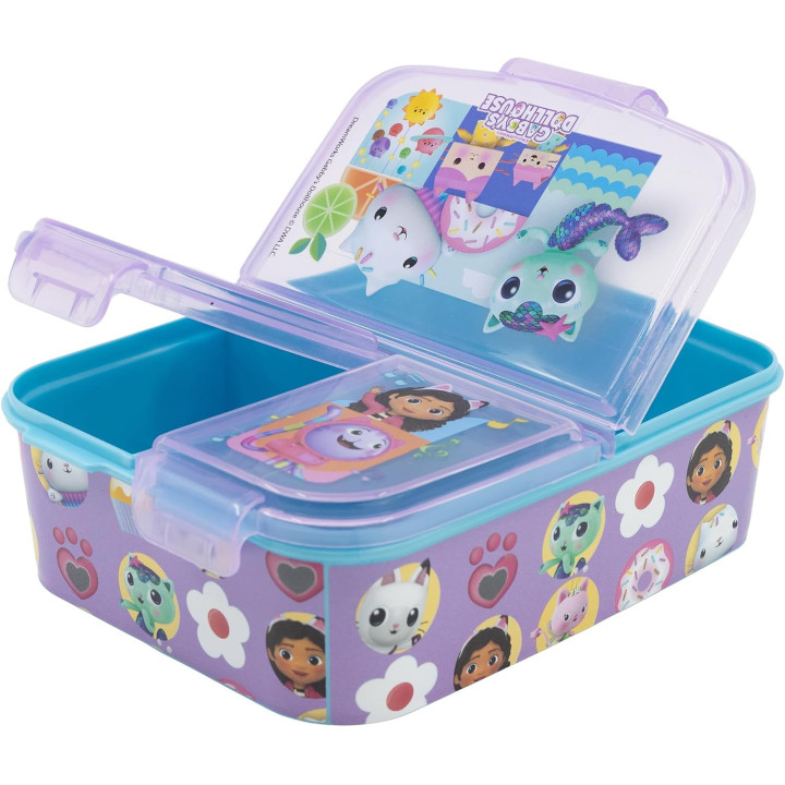 Stor Gabby’s Dollhouse - Fiambrera infantil con 3 compartimentos, 2156 ml