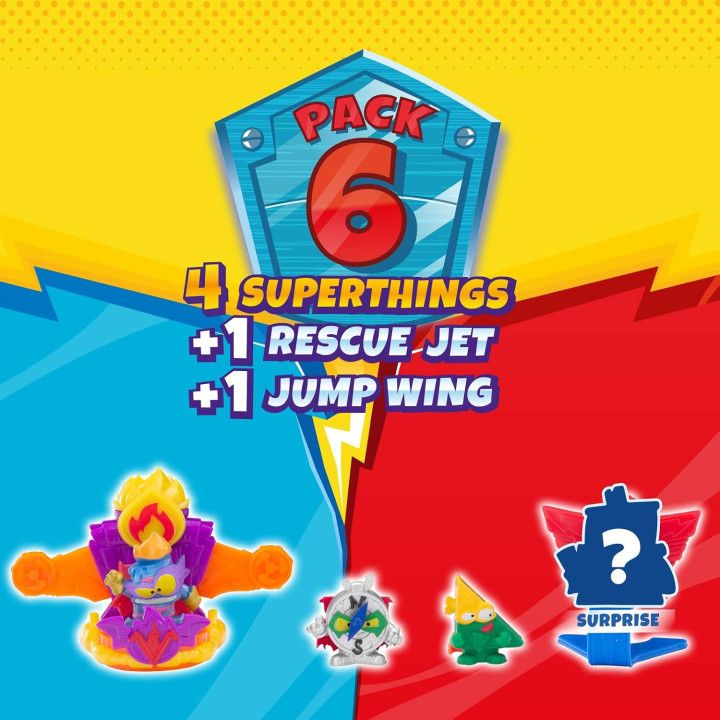SuperThings Rescue Force - Pack 4 de 6 con 4 figuras y Rescue Jet