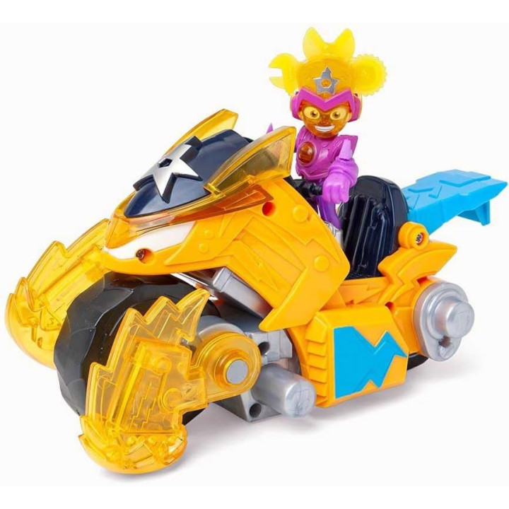 SUPERTHINGS Moto Fighter Multy, moto de combate con figura, carta exclusiva y 3 proyectiles