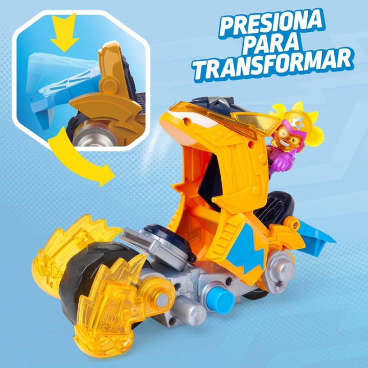SUPERTHINGS Moto Fighter Multy, moto de combate con figura, carta exclusiva y 3 proyectiles
