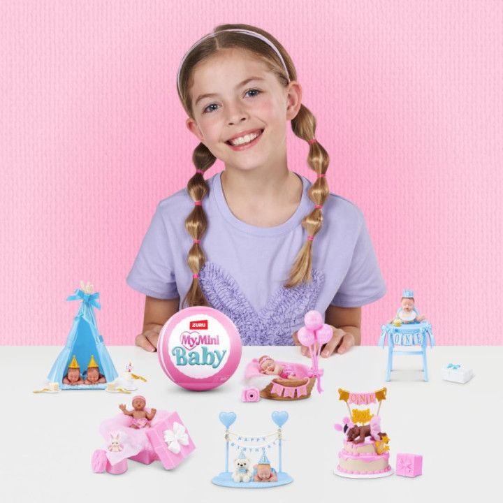 ZURU My Mini Baby Birthday Serie 1, pack de 2 cápsulas sorpresa de cumpleaños