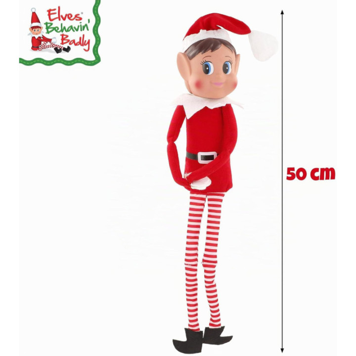 COLORBABY Elves Behavin’ Badly, elfo travieso Jumbo de 50 cm, modelo surtido Elfie o Elvie