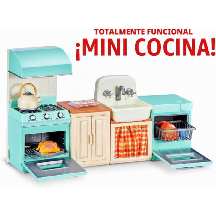 ZURU Mini Brands Magic Cook Kitchen Playset Serie 1, cocina interactiva en miniatura