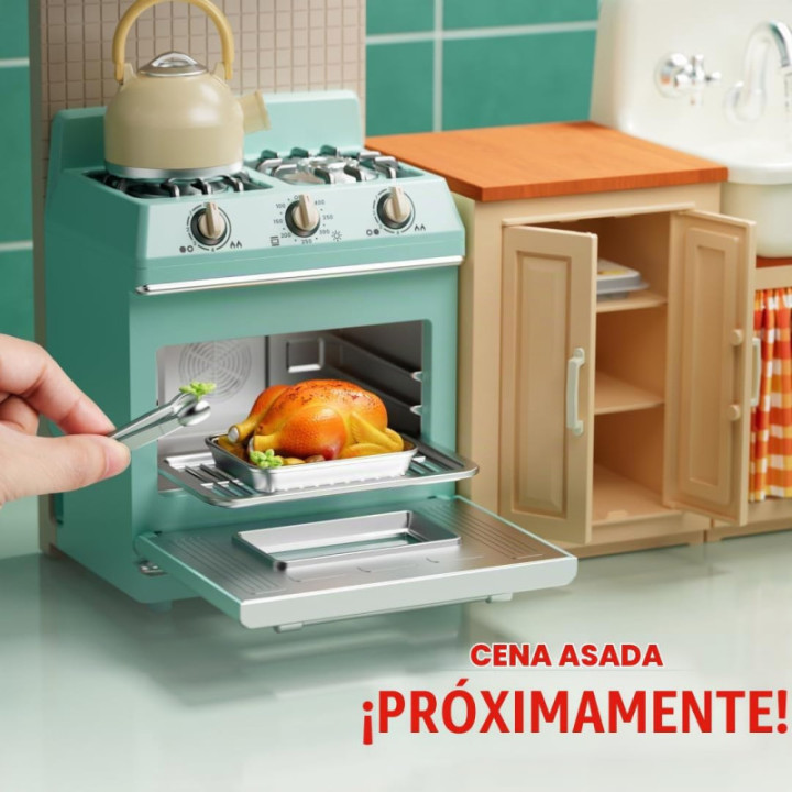 ZURU Mini Brands Magic Cook Kitchen Playset Serie 1, cocina interactiva en miniatura