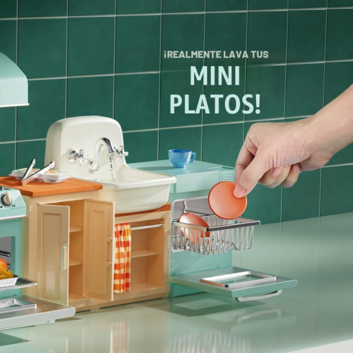 ZURU Mini Brands Magic Cook Kitchen Playset Serie 1, cocina interactiva en miniatura