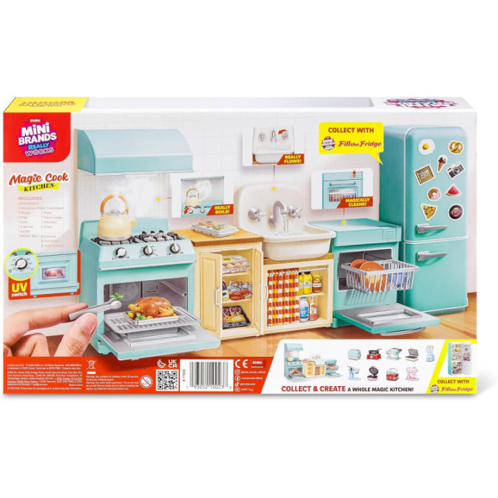 ZURU Mini Brands Magic Cook Kitchen Playset Serie 1, cocina interactiva en miniatura