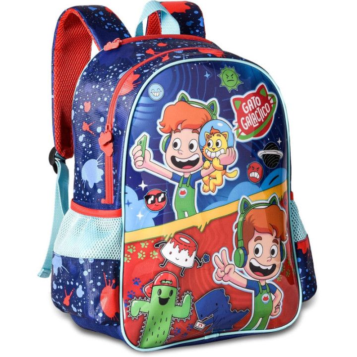 Clio Style Gato Galáctico, mochila escolar infantil de 40 × 30 × 13 cm