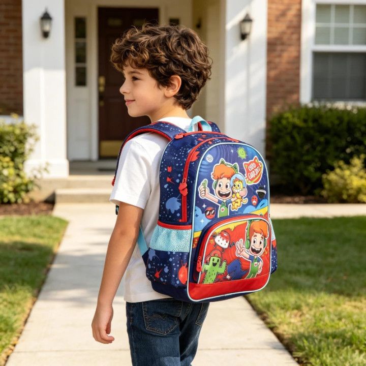 Clio Style Gato Galáctico, mochila escolar infantil de 40 × 30 × 13 cm