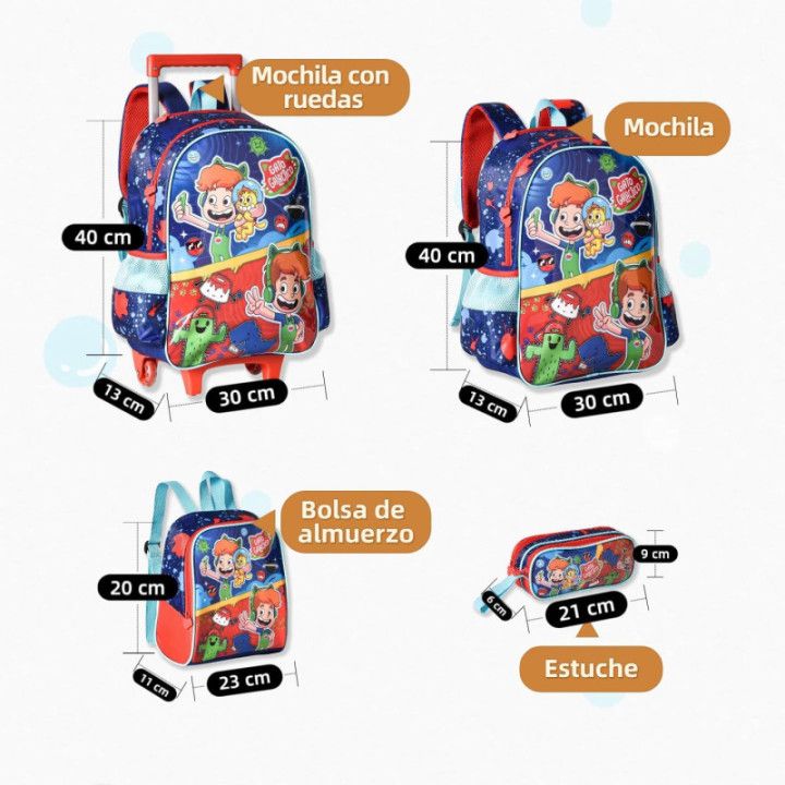 Clio Style Gato Galáctico, mochila escolar infantil de 40 × 30 × 13 cm