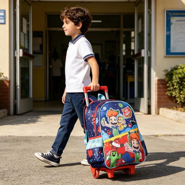 Clio Style Gato Galáctico, mochila escolar infantil de 40 × 30 × 13 cm