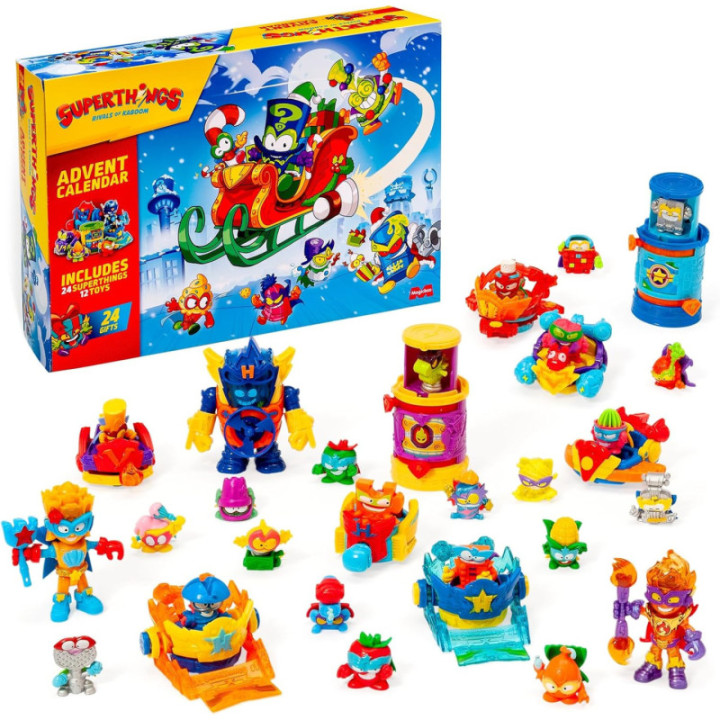 SUPERTHINGS Calendario de Adviento, 24 días de sorpresas con figuras y accesorios