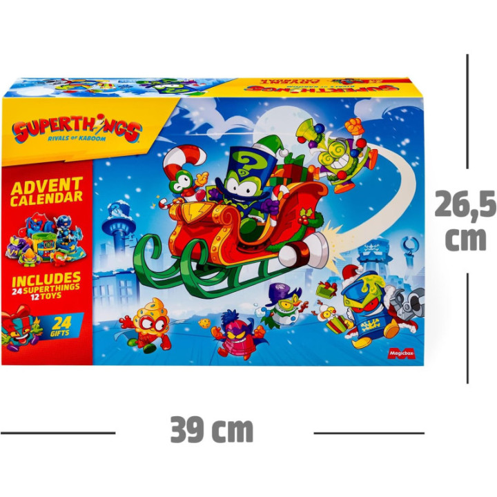SUPERTHINGS Calendario de Adviento, 24 días de sorpresas con figuras y accesorios
