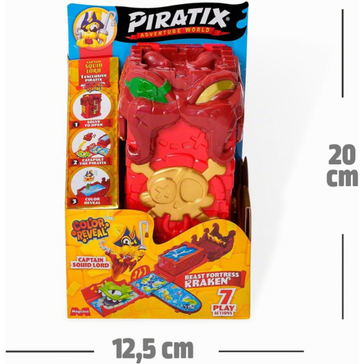 PIRATIX Beast Fortress Kraken, fortaleza con figura Color Reveal y accesorio