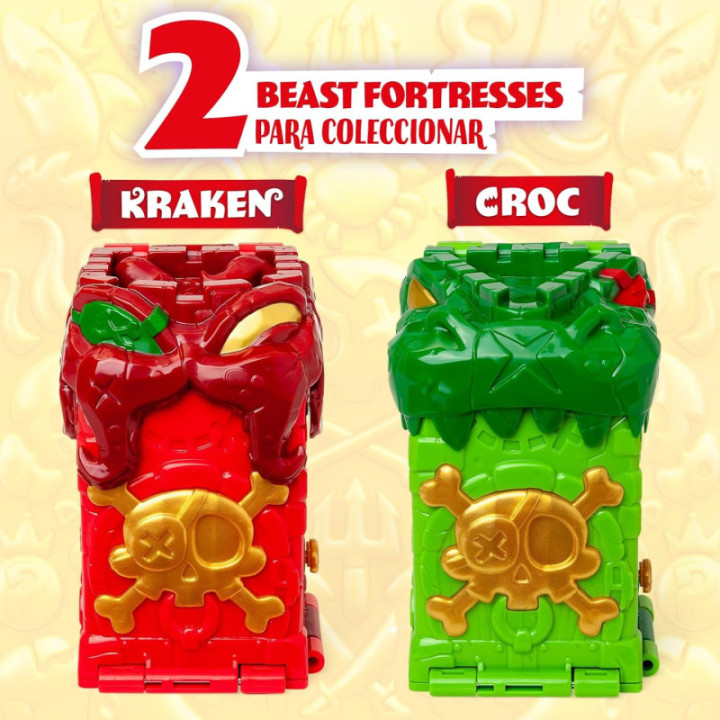 PIRATIX Beast Fortress Kraken, fortaleza con figura Color Reveal y accesorio