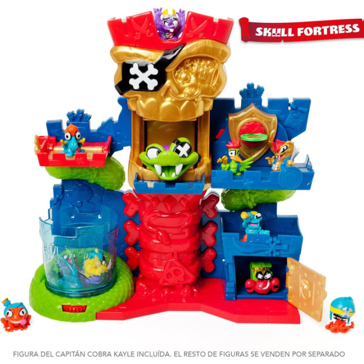 PIRATIX Skull Fortress, fortaleza calavera con trampas y figura Color Reveal exclusiva