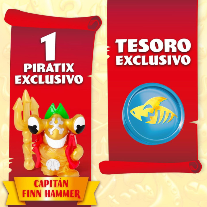 PIRATIX Shark Ship, barco tiburón con figura exclusiva, tesoro y proyectil