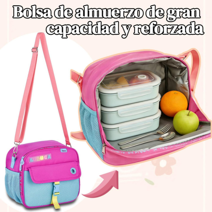 Clio Style bolsa de almuerzo térmica con dos compartimentos, negro, LU24603PT