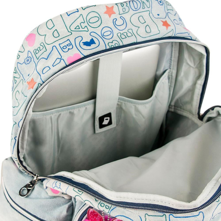 Clio Style x Rebecca Bonbon, mochila escolar de 17 pulgadas, azul claro A, RB3164AC