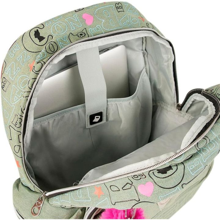 Clio Style x Rebecca Bonbon, mochila escolar de 17 pulgadas, verde A, RB3164VD