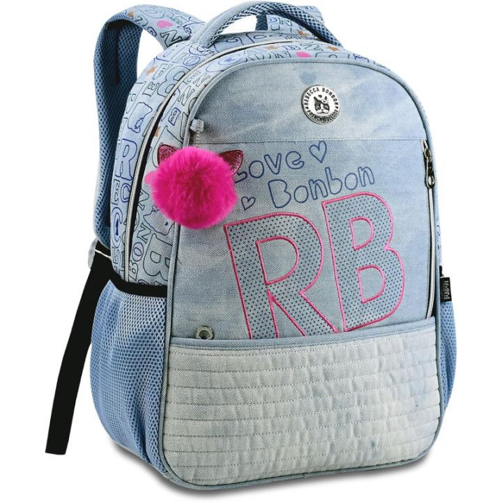 Clio Style x Rebecca Bonbon, mochila escolar de 17 pulgadas, azul claro B, RB3165AC
