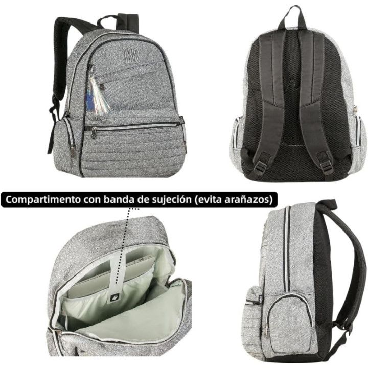 Clio Style x Rebecca Bonbon, mochila escolar rosa de 17 pulgadas, 44 × 33 × 14 cm
