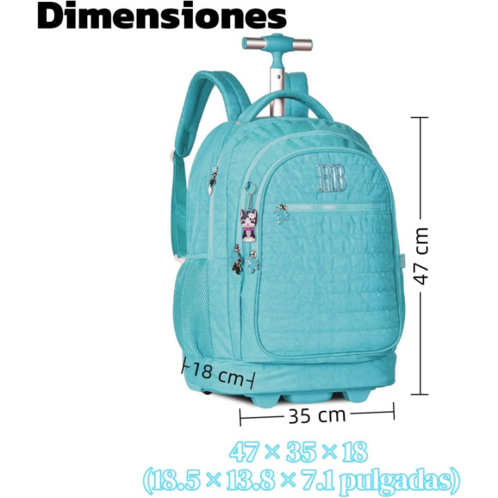 Clio Style x Rebecca Bonbon, mochila con ruedas, rosa, RB2090RS