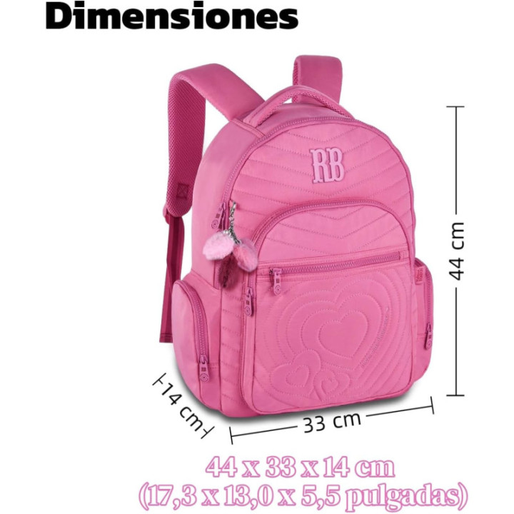 Clio Style x Rebecca Bonbon, mochila escolar de 17,5 pulgadas, azul, RB24581AZ