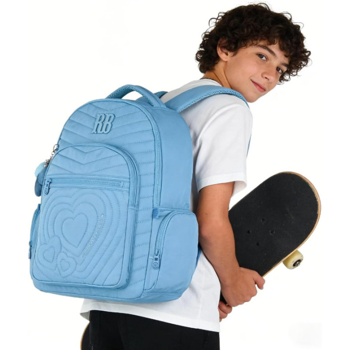Clio Style x Rebecca Bonbon, mochila escolar de 17,5 pulgadas, azul, RB24581AZ