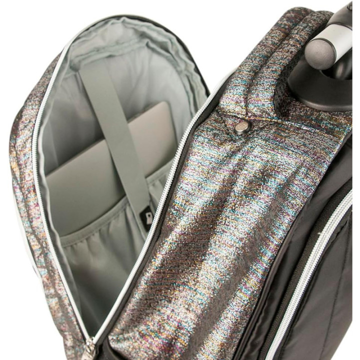 Clio Style x Rebecca Bonbon, mochila con barra telescópica y cuatro ruedas dobles, RB3119PT