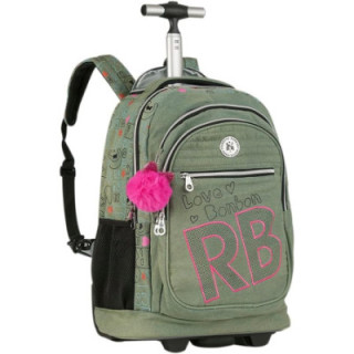 Clio Style x Rebecca Bonbon, mochila con barra telescópica y cuatro ruedas dobles, RB3163VD